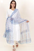 Kota Doria Dupatta In Block Print
